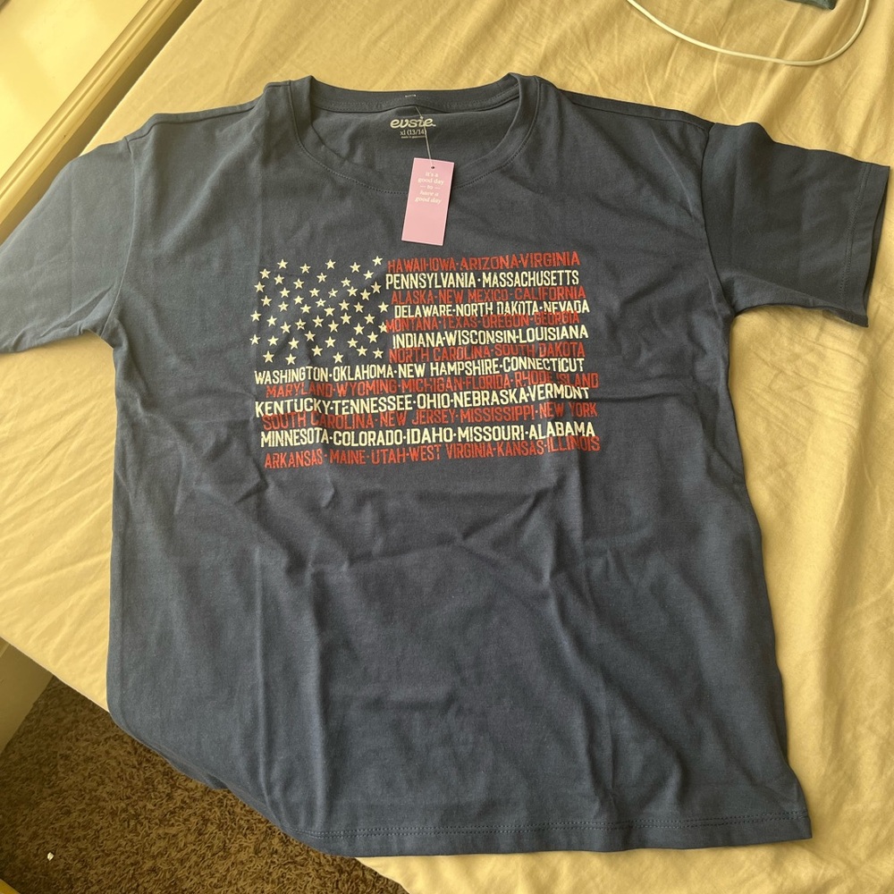 Kids USA and country flag shirt.